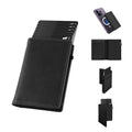 Cartera TOYFID de Aluminio con Funda de Piel Genuina para Hombre