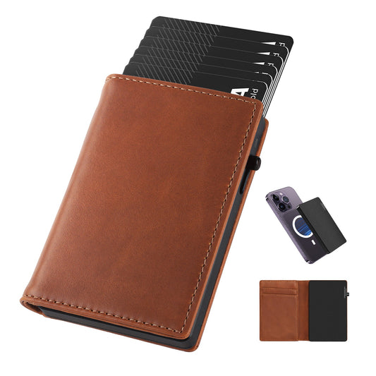 Cartera TOYFID de Aluminio con Funda de Piel Genuina para Hombre