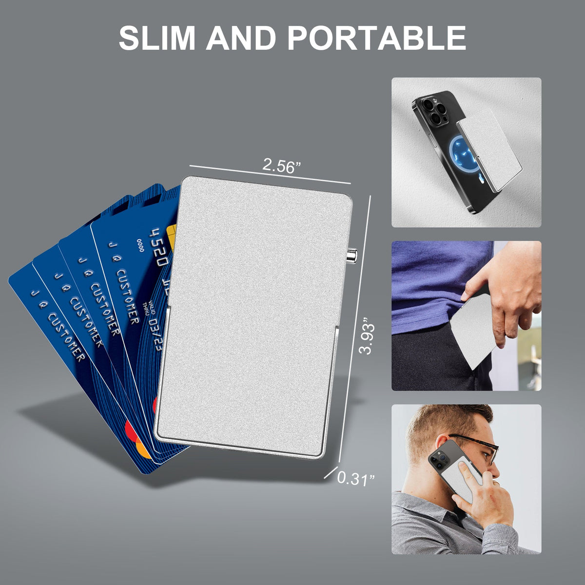 Cartera Metálica RFID TOYFID · Tarjetero Pop-Up con Soporte Ajustable para MagSafe