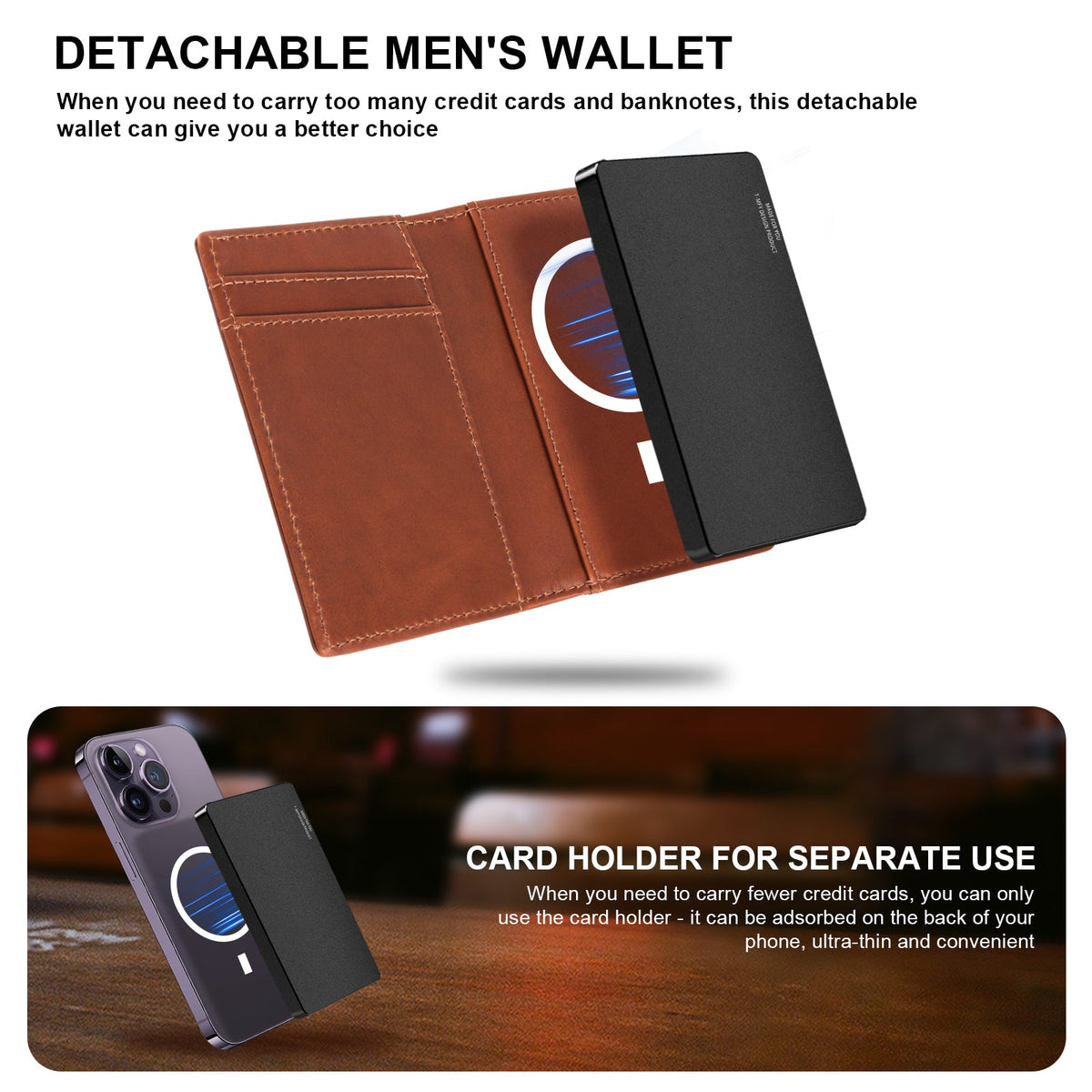 Cartera TOYFID de Aluminio con Funda de Piel Genuina para Hombre