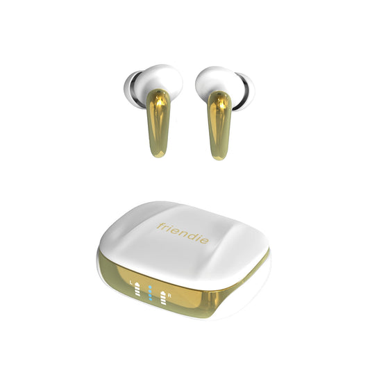 Auriculares Inalámbricos AIR Focus ANC Cancelación de Ruido · Blanco Perla y Dorado