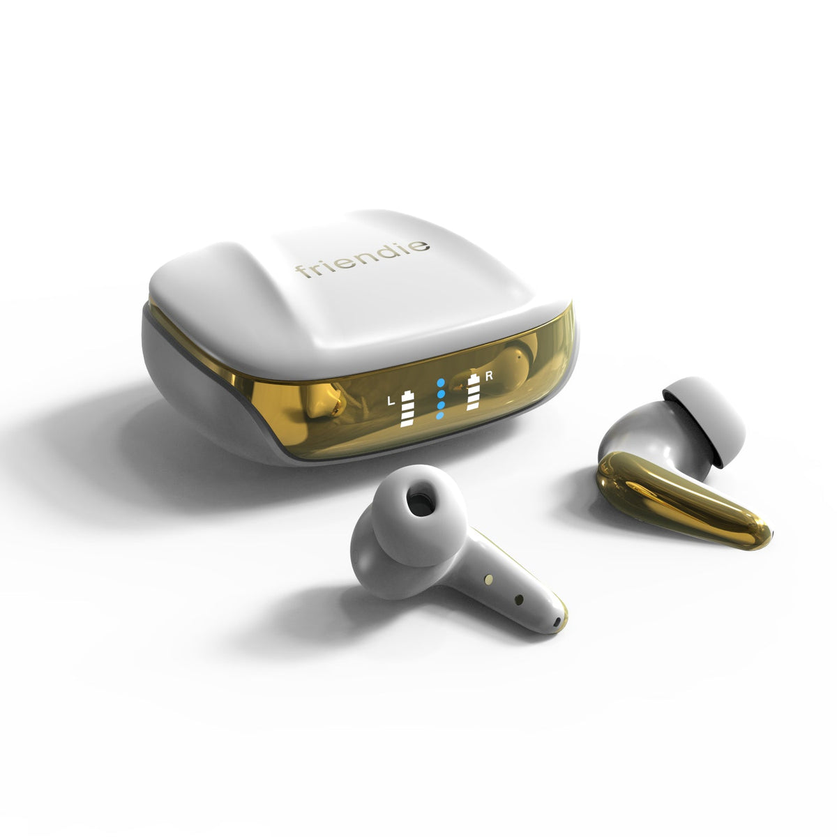 Auriculares Inalámbricos AIR Focus ANC Cancelación de Ruido · Blanco Perla y Dorado
