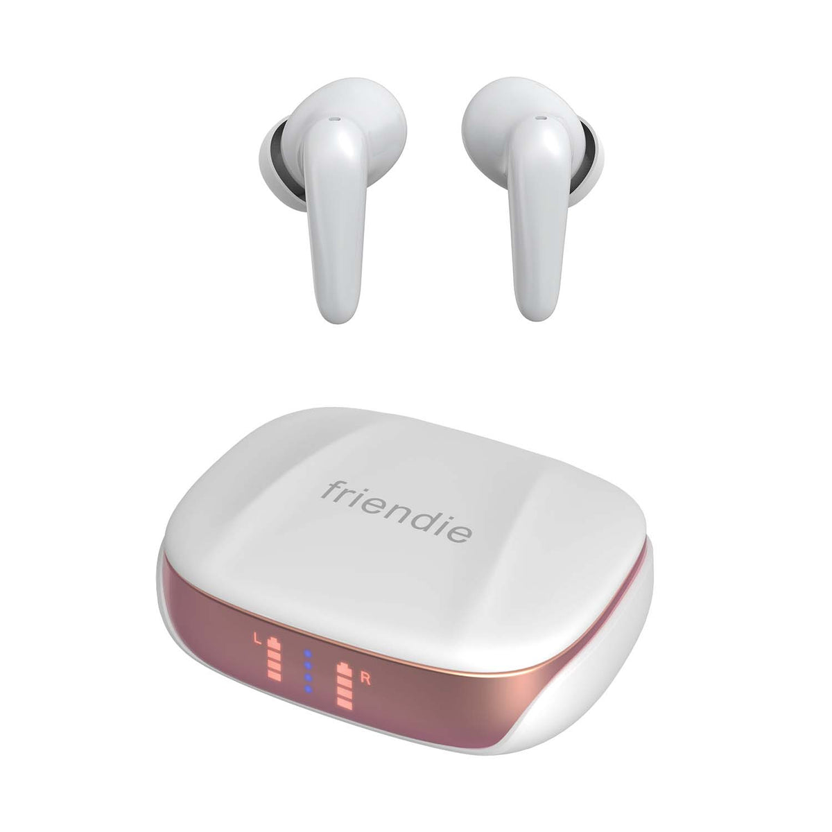 Auriculares Bluetooth AIR Focus ANC · Cancelación de Ruido (Blanco Perla y Oro Rosa)