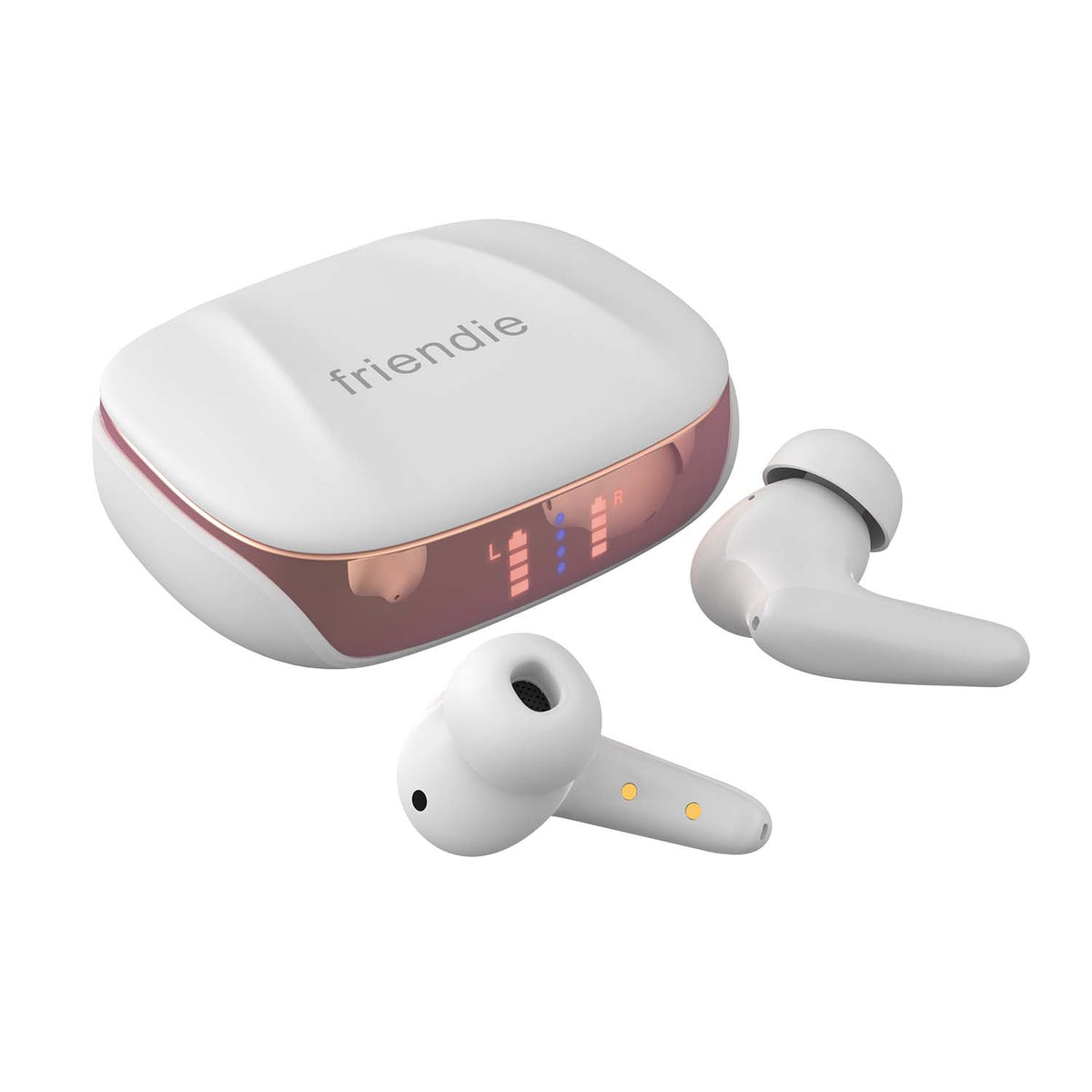 Auriculares Bluetooth AIR Focus ANC · Cancelación de Ruido (Blanco Perla y Oro Rosa)