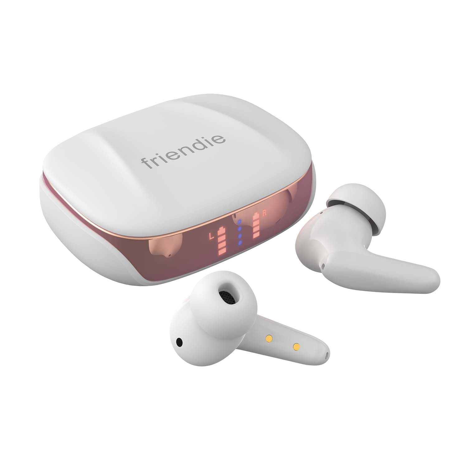 Auriculares Bluetooth AIR Focus ANC · Cancelación de Ruido (Blanco Perla y Oro Rosa)