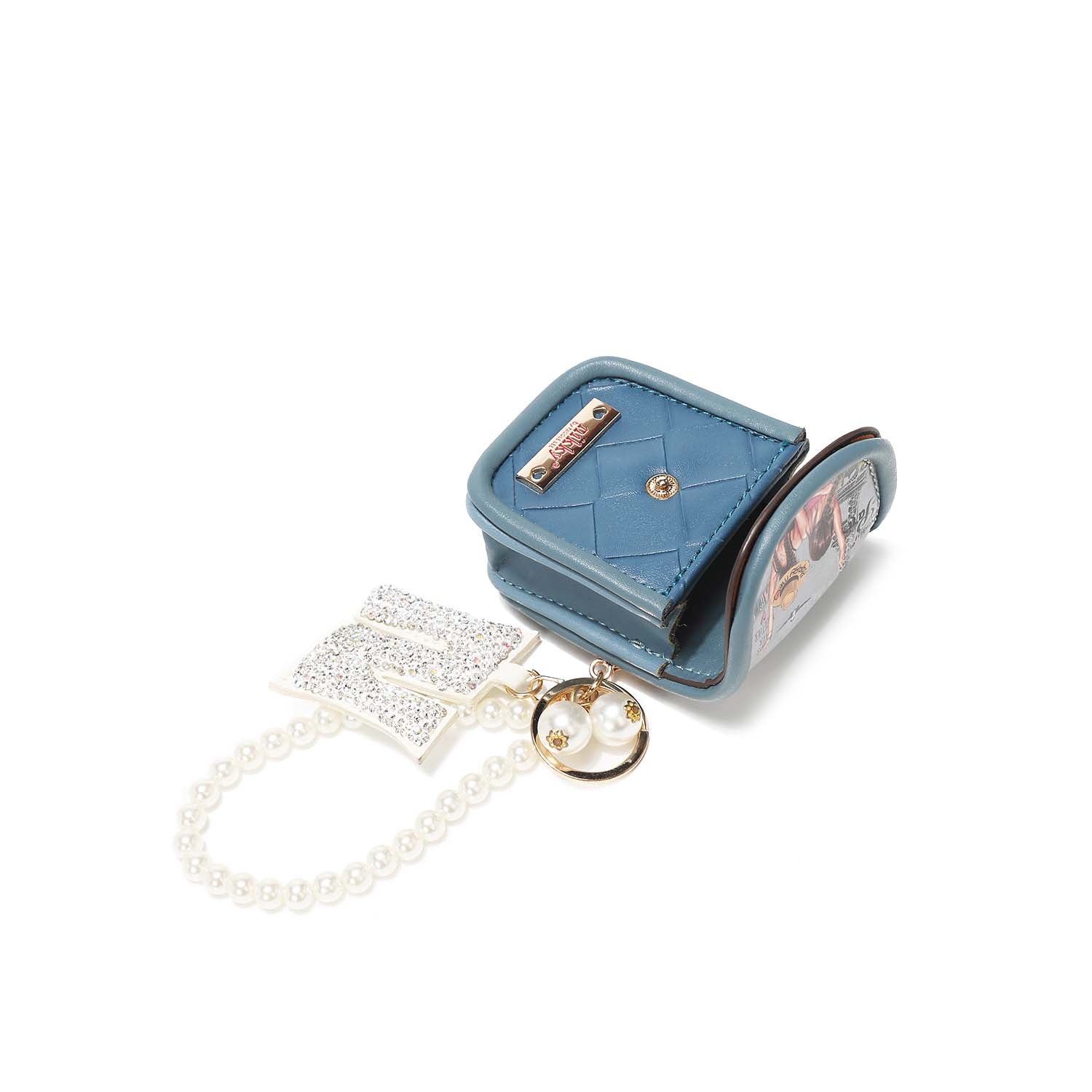 Llavero con Porta Audífonos y Pulsera de Perlas Nikky
