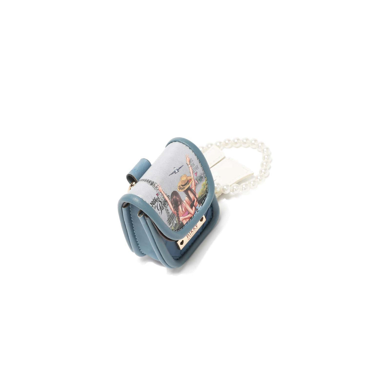 Llavero con Porta Audífonos y Pulsera de Perlas Nikky