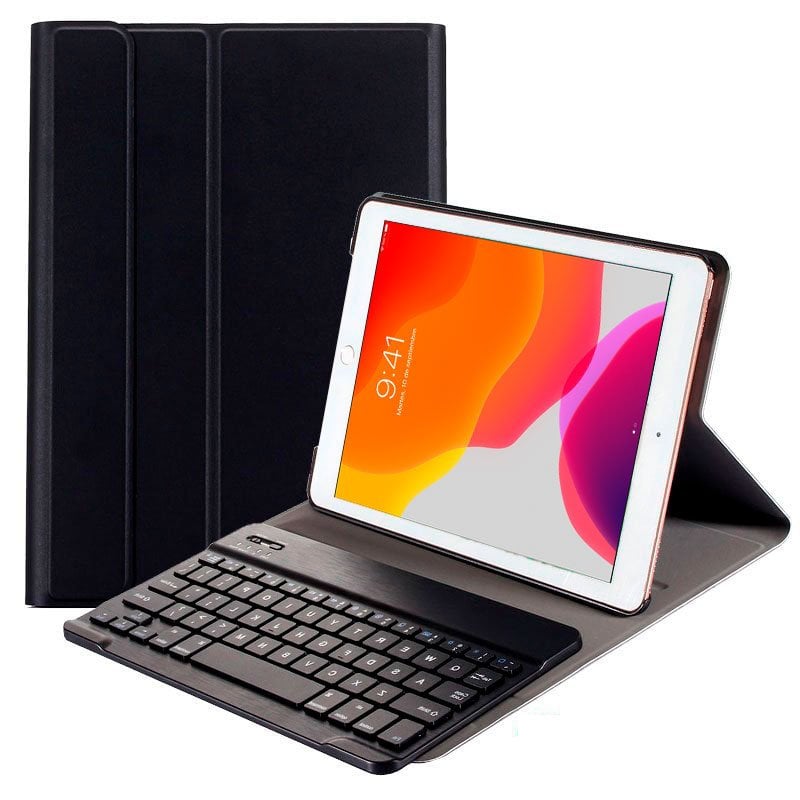 Funda Polipiel con Teclado Bluetooth para iPad 10.2 · Negra