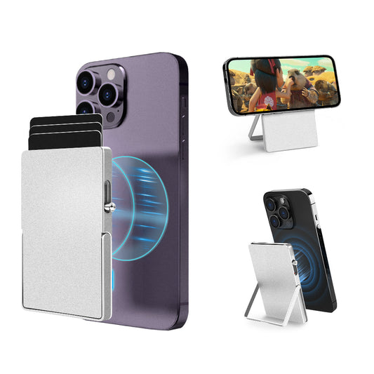 Cartera Metálica RFID TOYFID · Tarjetero Pop-Up con Soporte Ajustable para MagSafe